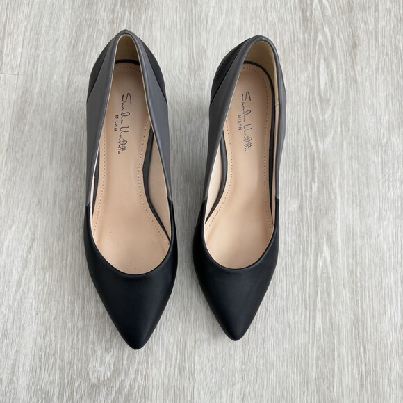 Sandra Venditti Milan Women's Pointed Toe Kitten Hells Black/Grey Size 6 Women - Picture 6 of 12